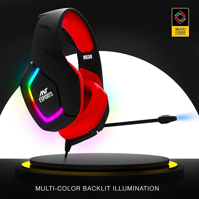 Ant Esports H530 Multi-Platform Pro RGB Gaming Headset - RED