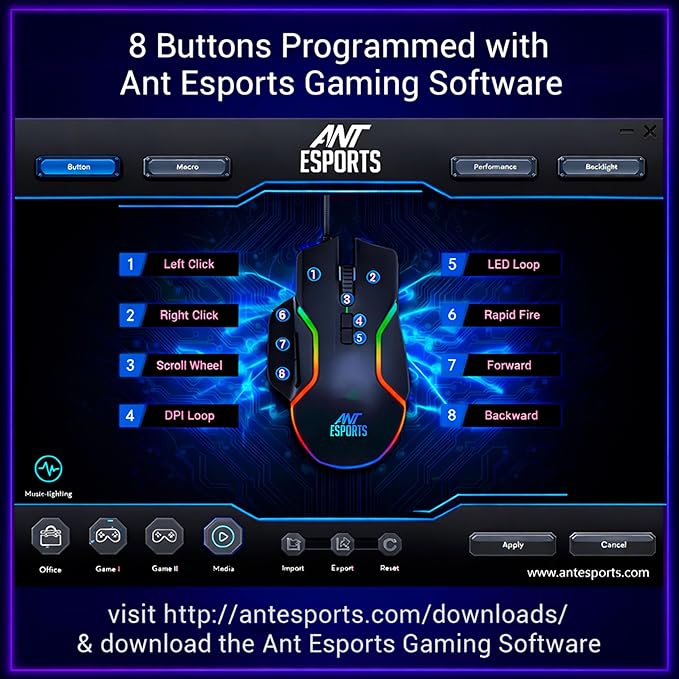 Ant Esports GM320 RGB Wired Gaming Mouse