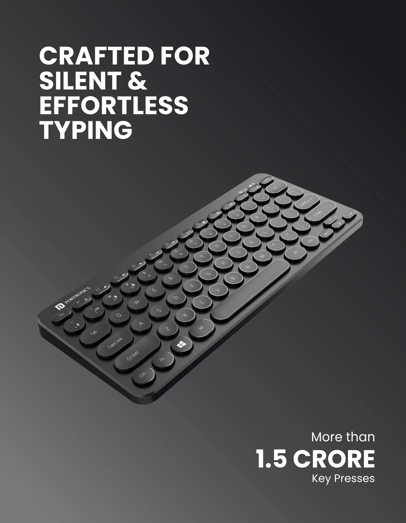 POR 1677 _BUBBLE - WIRELESS KEYBOARD, BLACK