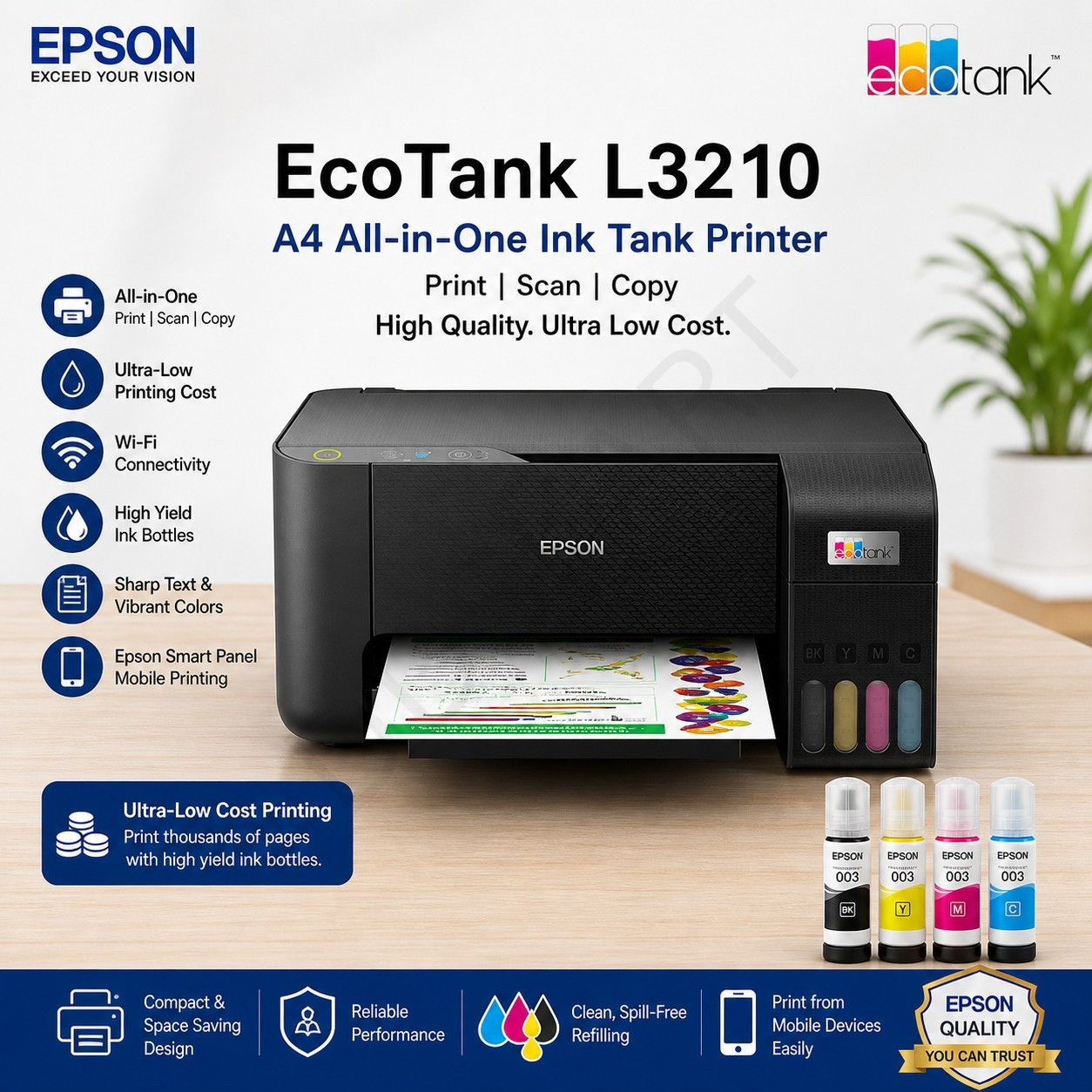 Epson EcoTank L3210 A4 All-in-One Ink Tank Printer