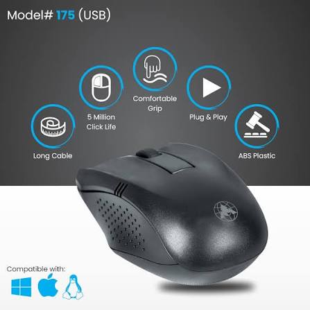PRODOT 253 Wired Mouse Wired Ergonomic Optical Mouse